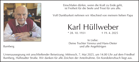 Anzeige von Karl Hüllweber von MGO