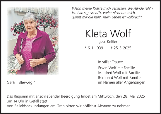 Anzeige von Kleta Wolf von MGO