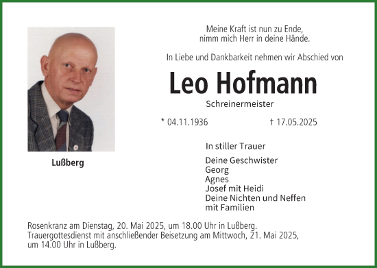 Anzeige von Leo Hofmann von MGO