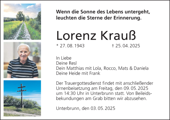 Anzeige von Lorenz Krauß von MGO