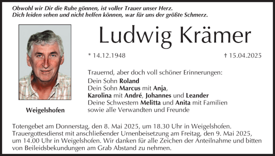 Anzeige von Ludwig Krämer von MGO