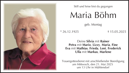 Anzeige von Maria Böhm von MGO
