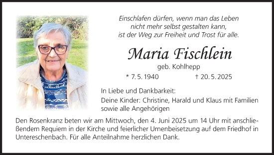 Anzeige von Maria Fischlein von MGO