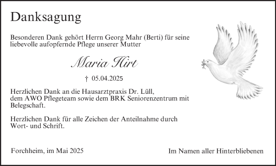Anzeige von Maria Hirt von MGO