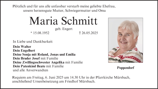 Anzeige von Maria Schmitt von MGO