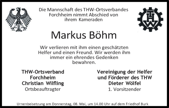 Anzeige von Markus Böhm von MGO