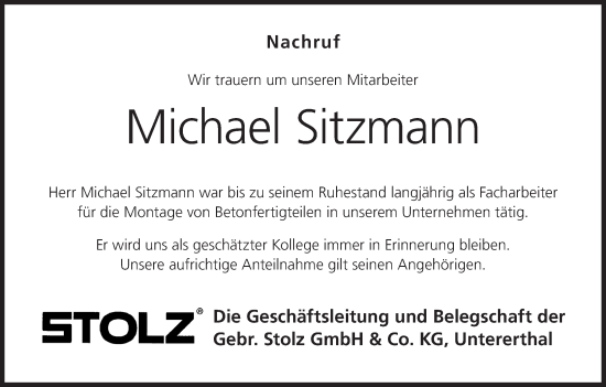 Anzeige von Michael Sitzmann von MGO