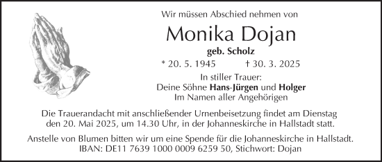 Anzeige von Monika Dojan von MGO