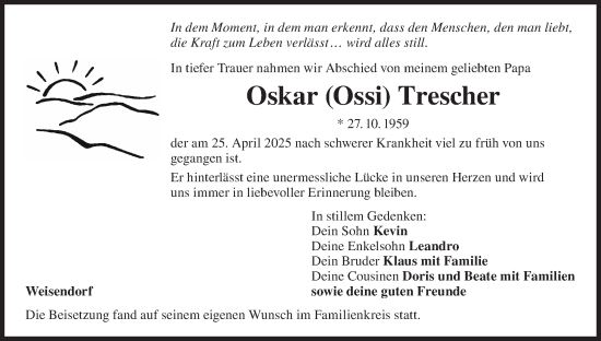 Anzeige von Oskar Trescher von MGO