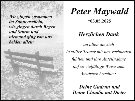 Anzeige von Peter Maywald von MGO