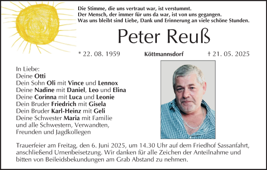 Anzeige von Peter Reuß von MGO
