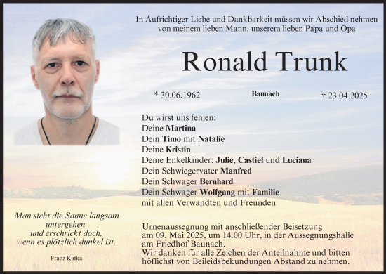 Anzeige von Ronald Trunk von MGO