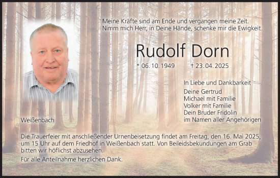 Anzeige von Rudolf Dorn von MGO
