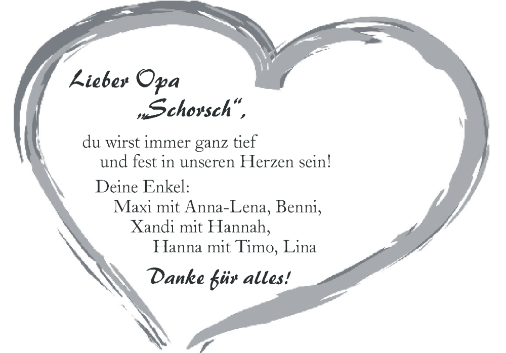  Traueranzeige für Schorsch  vom 16.05.2025 aus MGO