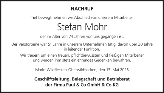 Anzeige von Stefan Mohr von MGO