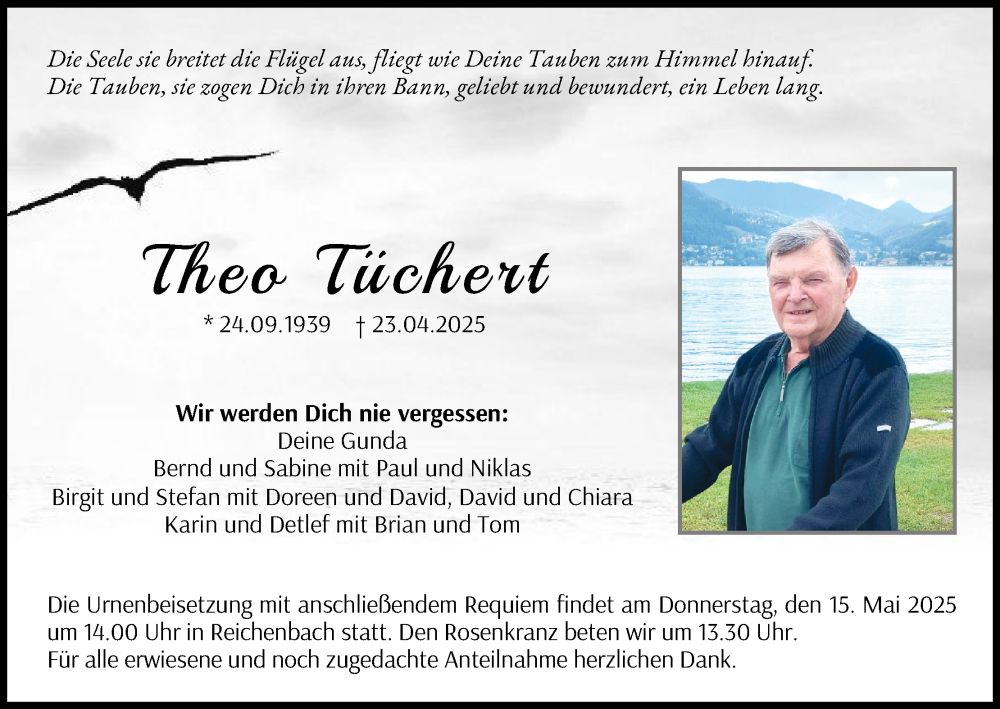  Traueranzeige für Theo Tüchert vom 10.05.2025 aus MGO