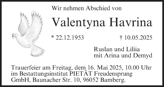 Anzeige von Valentyna Havrina von MGO