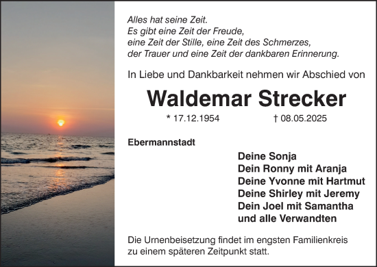 Anzeige von Waldemar Strecker von MGO