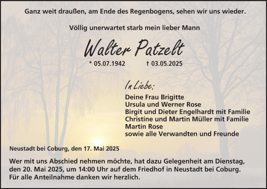 Anzeige von Walter Patzelt von MGO