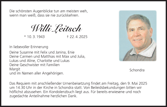 Anzeige von Willi Leitsch von MGO