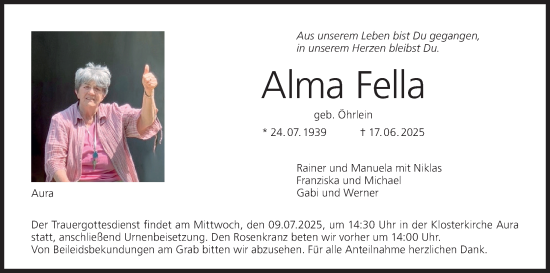 Anzeige von Alma Fella von MGO
