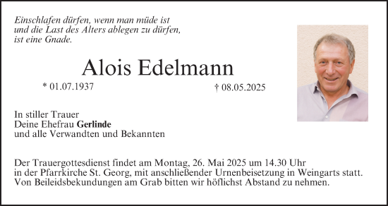 Anzeige von Alois Edelmann von MGO