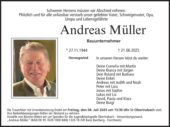 Anzeige von Andreas Müller von MGO