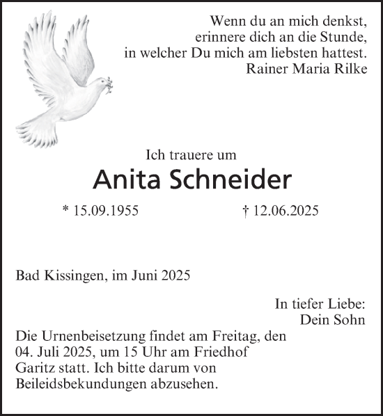 Anzeige von Anita Schneider von MGO