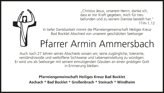 Anzeige von Armin Ammersbach von MGO