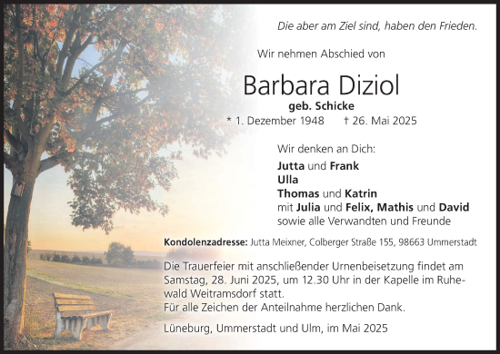 Anzeige von Barbara Diziol von MGO