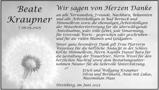 Anzeige von Beate Kraupner von MGO