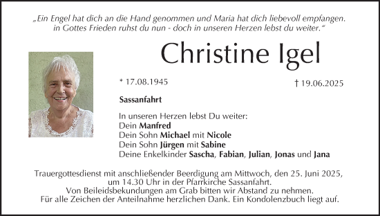 Anzeige von Christine Igel von MGO