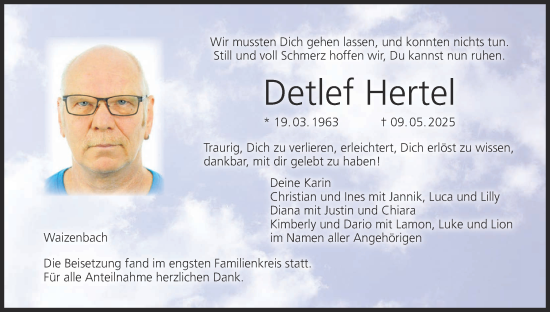 Anzeige von Detlef Hertel von MGO