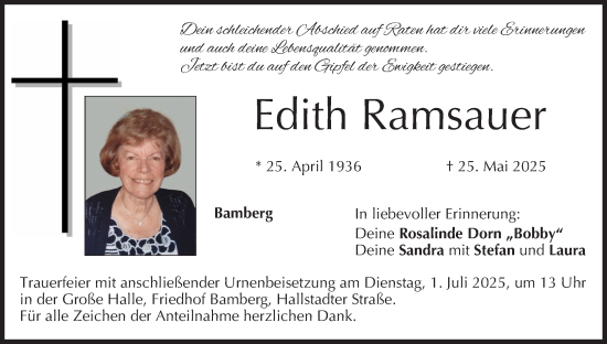 Anzeige von Edith Ramsauer von MGO