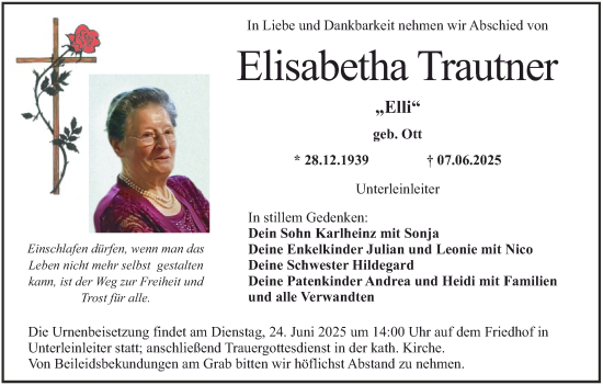 Anzeige von Elisabetha Trautner von MGO