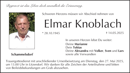 Anzeige von Elmar Knoblach von MGO