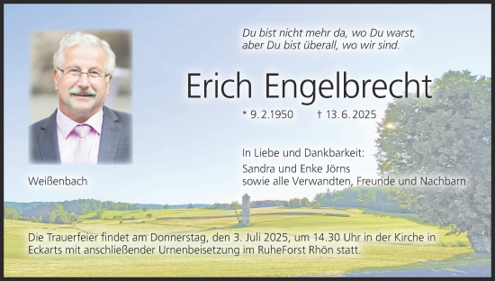 Anzeige von Erich Engelbrecht von MGO
