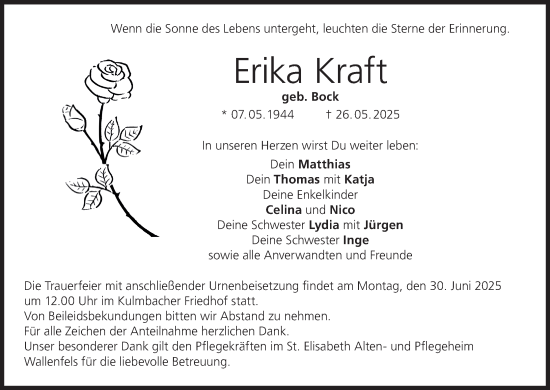 Anzeige von Erika Kraft von MGO