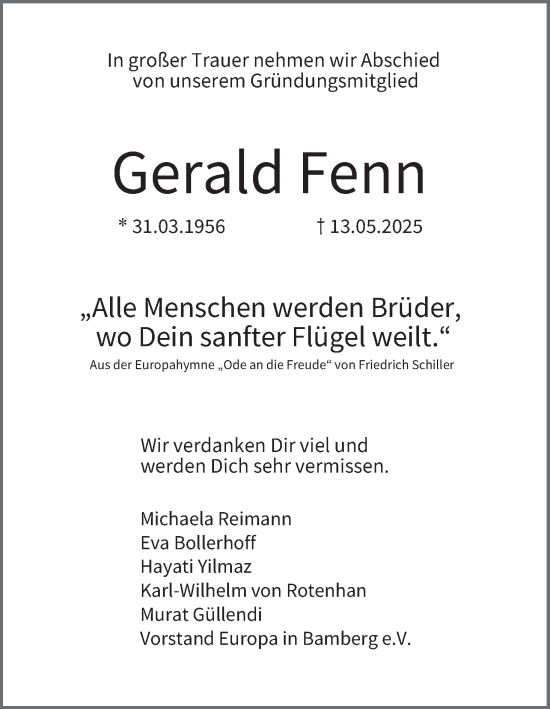 Anzeige von Gerald Fenn von MGO