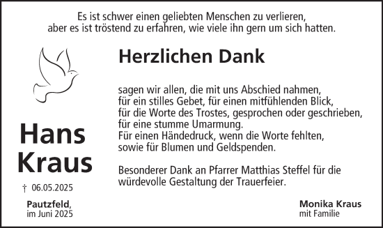 Anzeige von Hans Kraus von MGO