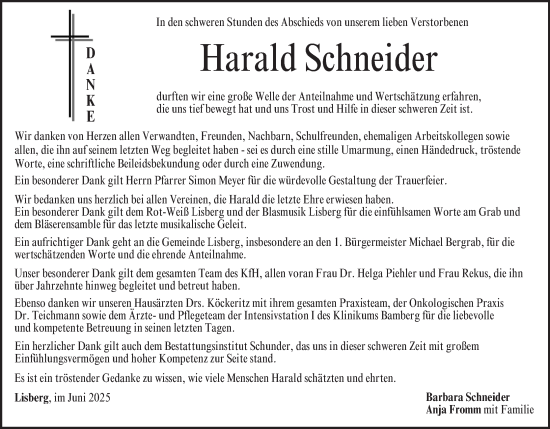 Anzeige von Harald Schneider von MGO