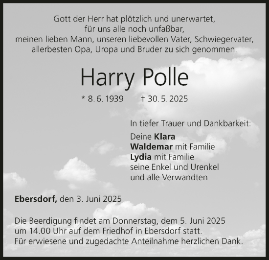 Anzeige von Harry Polle von MGO