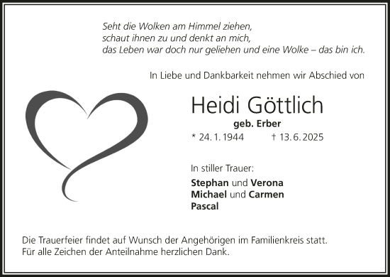 Anzeige von Heidi Göttlich von MGO