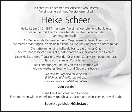 Anzeige von Heike Scheer von MGO