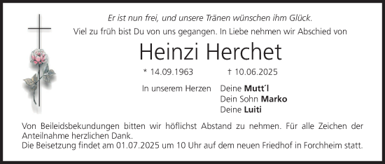 Anzeige von Heinzi Herchet von MGO