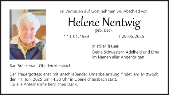 Anzeige von Helene Nentwig von MGO