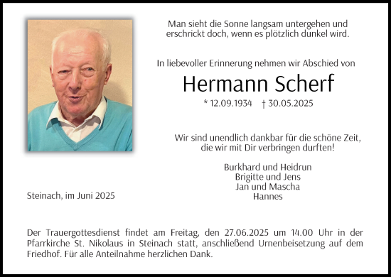 Anzeige von Hermann Scherf von MGO