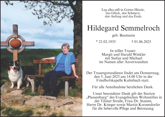 Anzeige von Hildegard Semmelroch von MGO