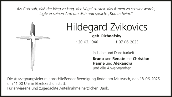 Anzeige von Hildegard Zvikovics von MGO