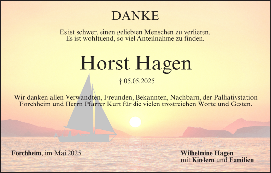 Anzeige von Horst Hagen von MGO